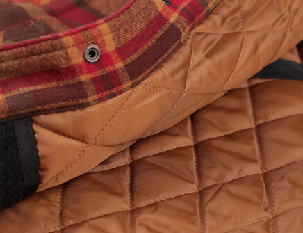 Quilted satin-lined body with poly-fill insulation