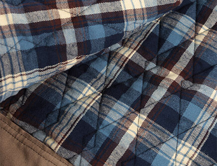 Diamond stitch quilted flannel lining