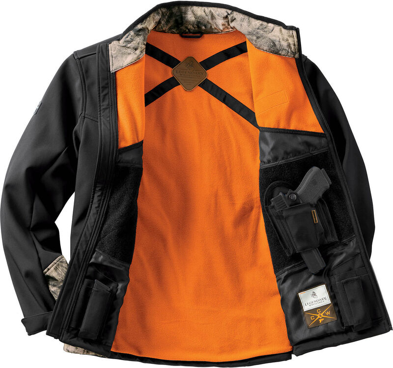 Men's Concealed Carry Mossy Oak Camo Softshell Jacket image number 4