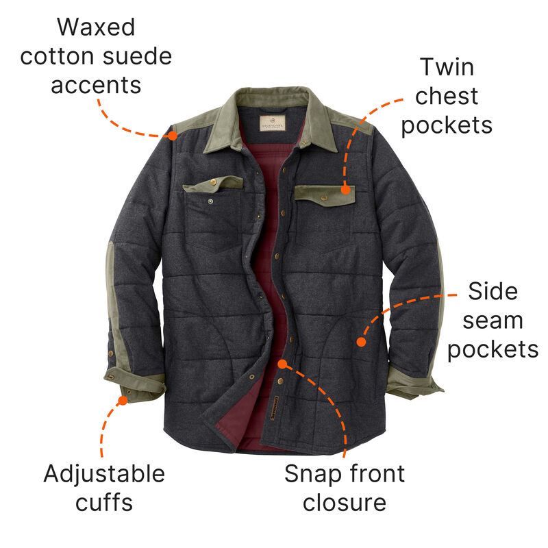 Men's High Caliber Quilted Shirt Jacket image number 5