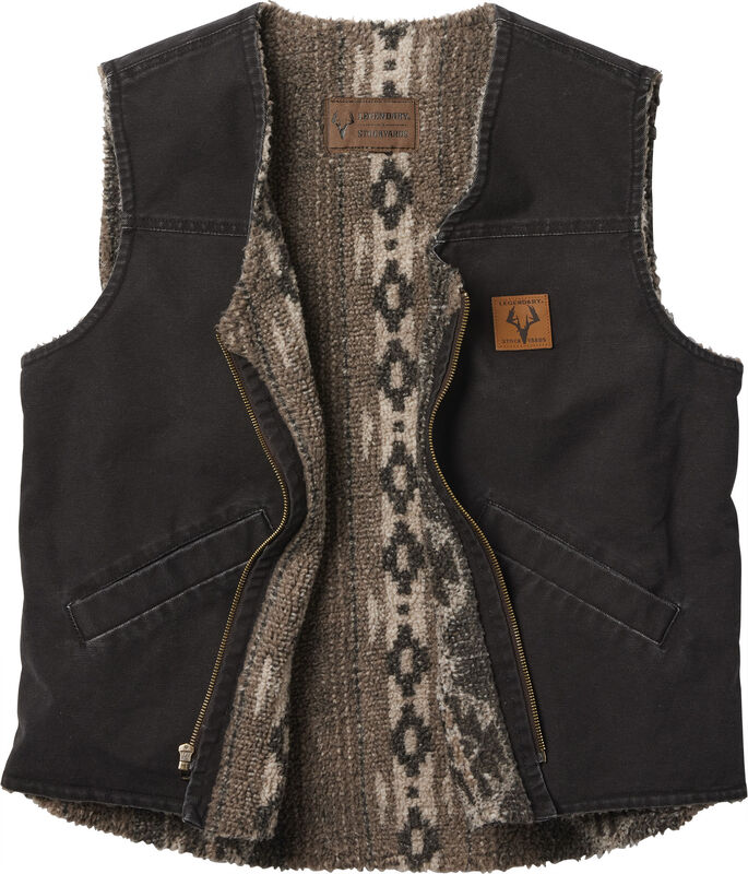 Men's Stockyards Cooper Berber Lined Zip Front Canvas Vest image number 0