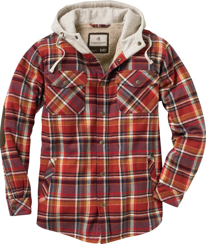 Men's Camp Night Berber Lined Hooded Flannel Shirt Jacket image number 5