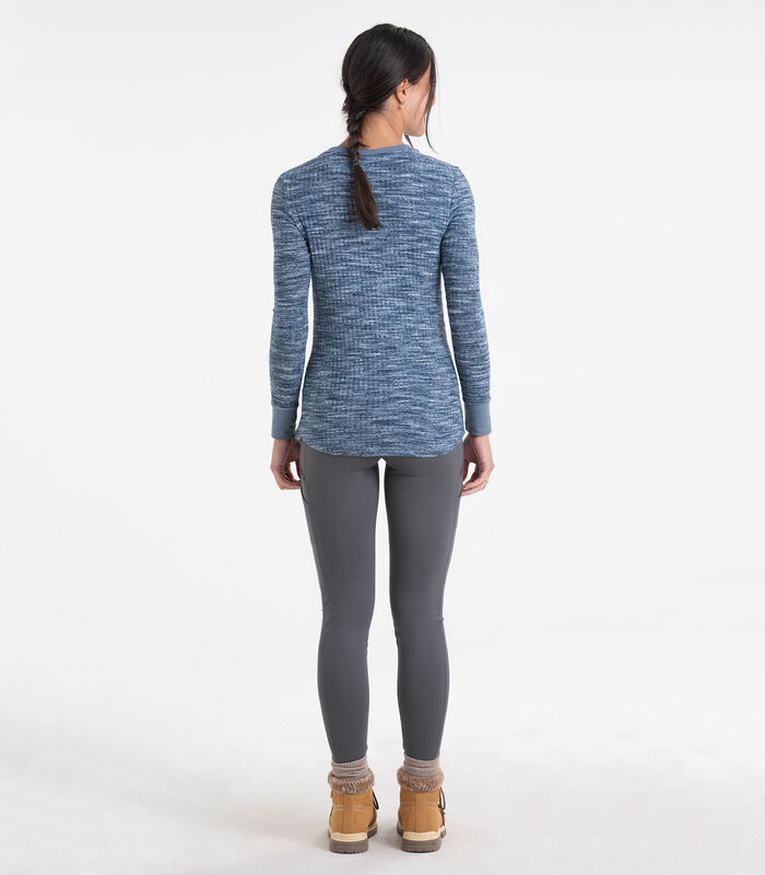 Women's Space Dye Knit Fashion Henley image number 1