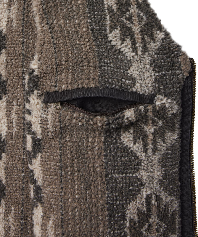 Men's Stockyards Cooper Berber Lined Zip Front Canvas Vest image number 2