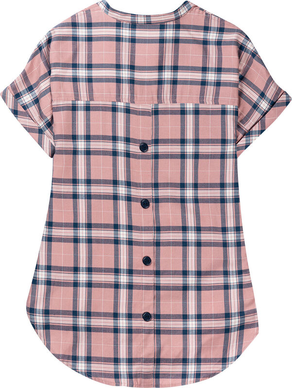 Women's Short Sleeve Popover Casual Plaid Shirt image number 3