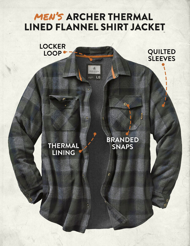 Men's Archer Thermal Lined Flannel Shirt Jacket image number 3