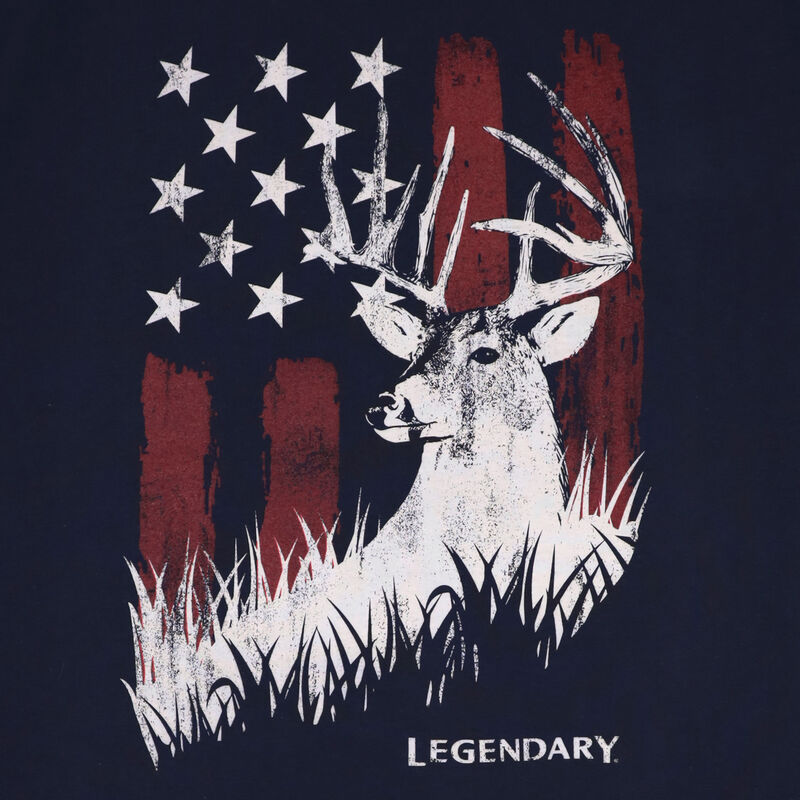 Men's Legendary Whitetails American Deer Navy Short Sleeve T-Shirt image number 2