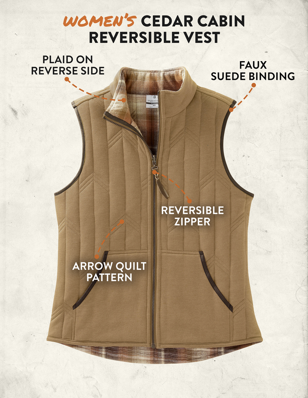Women's Cedar Cabin Reversible Vest image number 5
