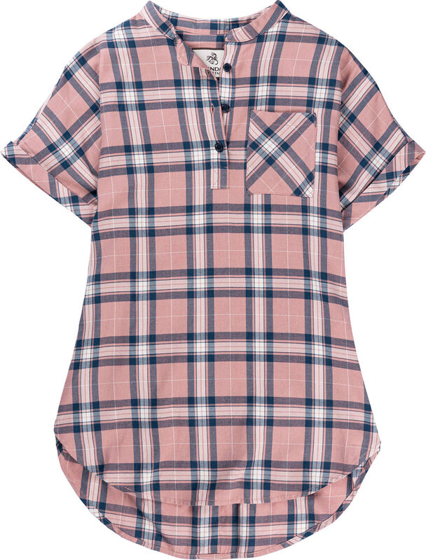 Women's Short Sleeve Popover Casual Plaid Shirt image number 2