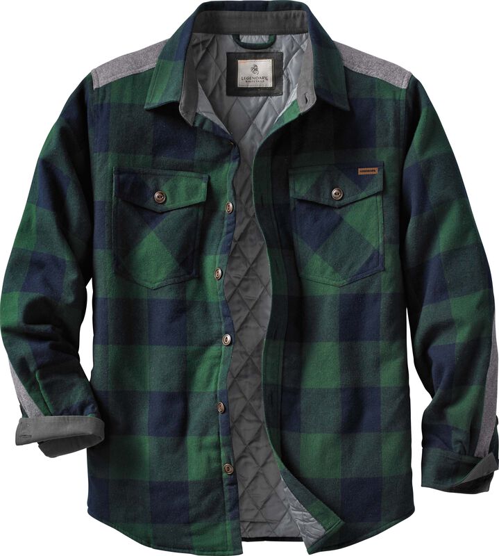 Men's Woodsman Quilted Flannel Shirt Jacket image number 0