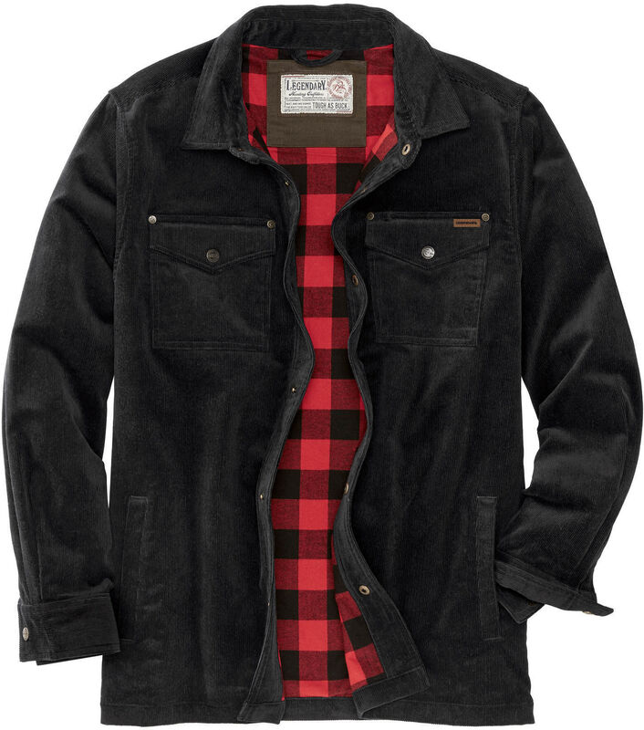 Men's Tough as Buck Flannel Lined Corduroy Shirt Jacket image number 0