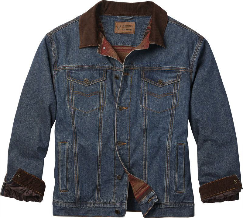 Men's Stockyards Cowboy Cut Flannel Lined Denim Jacket image number 0