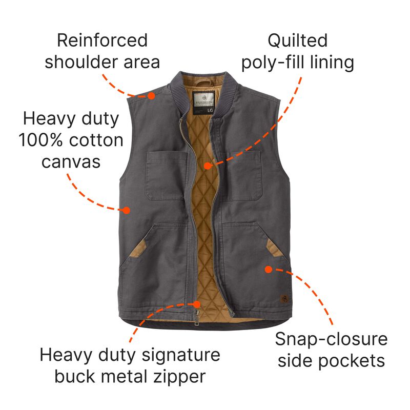 Men's Canvas Cross Trail Workwear Vest image number 4