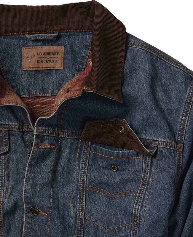 Men's Stockyards Cowboy Cut Flannel Lined Denim Jacket image number 2