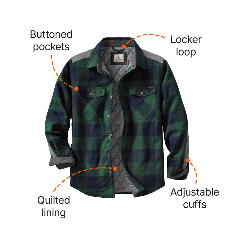 Men's Woodsman Quilted Flannel Shirt Jacket image number 5