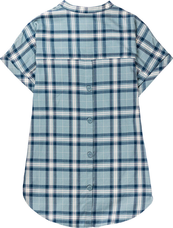 Women's Short Sleeve Popover Casual Plaid Shirt image number 3