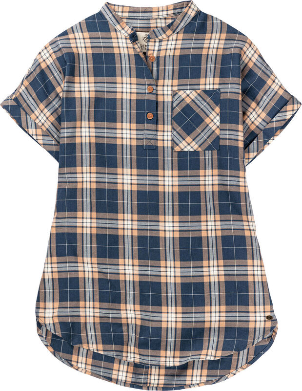 Women's Short Sleeve Popover Casual Plaid Shirt image number 2