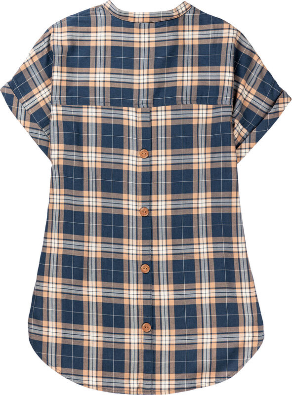 Women's Short Sleeve Popover Casual Plaid Shirt image number 3