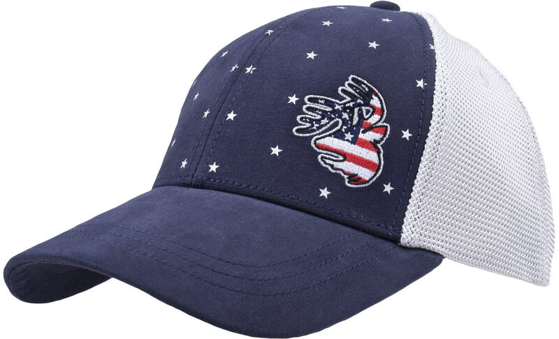 Women's Red White Blue Americana Buck Baseball Cap image number 0