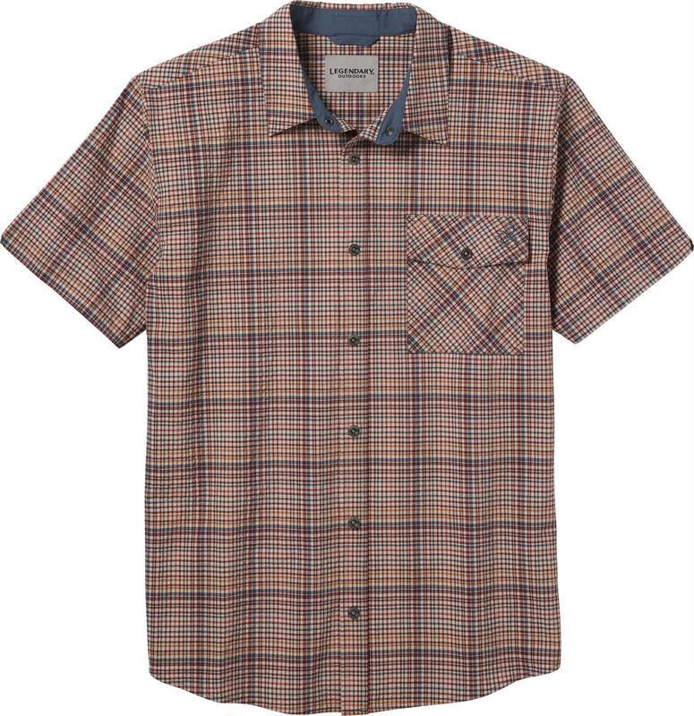 Men's Textured Stretch Woven Plaid Short Sleeve Shirt image number 0