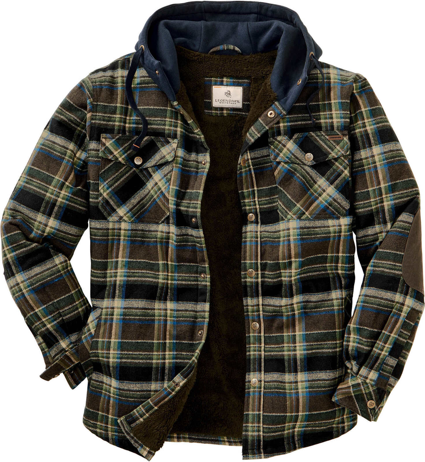 Legendary whitetails men's camp night berber lined hooded flannel shirt jacket hotsell